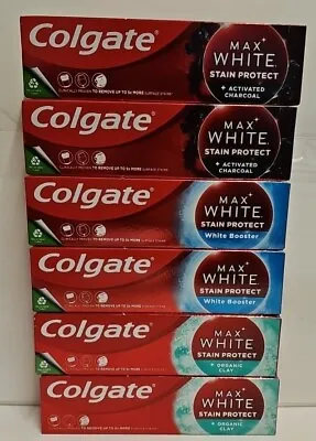 Colgate Max White Whitening Stain Protect Toothpaste 75ml X 4 • £9.99