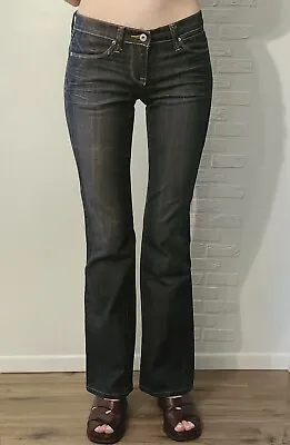 Miss Me Boot Cut Low Rise Dark Wash Blue Denim Jeans Women's Size 26 • $25.99