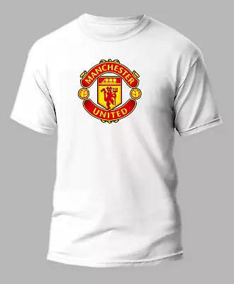 Manchester United White 50/50 T-Shirt - Sizes S-XL • $14.99