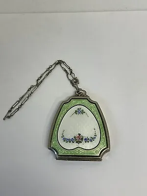 Vintage 1920’s Guilloche Enamel Compact Wristlet EAM • $249.99