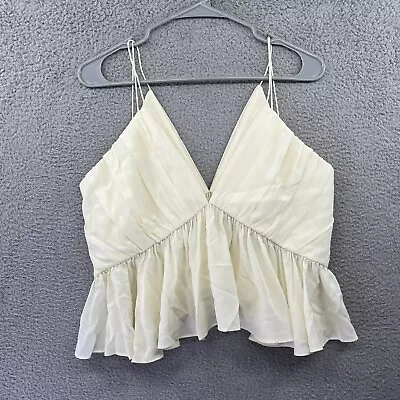 Lilysilk Tank Top Womens 6 Mulberry Silk Cream Ivory V Neck Flowy Babydoll Fairy • $34.99