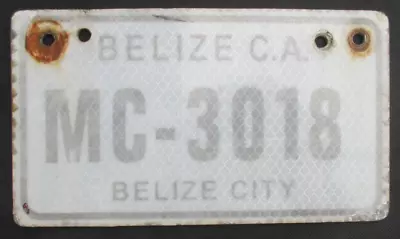 BELIZE CITY BELIZE Expired 2009 Metal Motorcycle License Plate - MC-3018 • $34.99