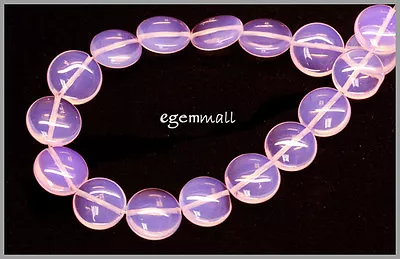 15  Pink Opalite Flat Round Coin Beads 14mm #60021 • $6.09