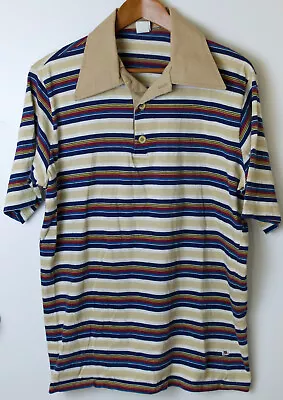 Vintage 70s Hang Ten Mens Striped Collared Shirt Size XL Polo Surfer Mod Beach • $78.98