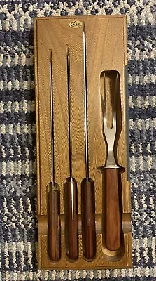 Vintage Case XX Kitchen Knife Set Of 4 W/ Sharpener & Storage Wood Box • $59.99