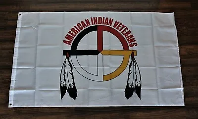 $11.97 • Buy Native American Indian Veteran Banner Flag 3 X 5 Feet Huge Armed Forces USA Xz