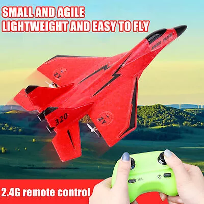 Jet Fighter Stunt RC Airplane Toy With Lights Foam RC Plane Fighter Gift For Kid • $34.50