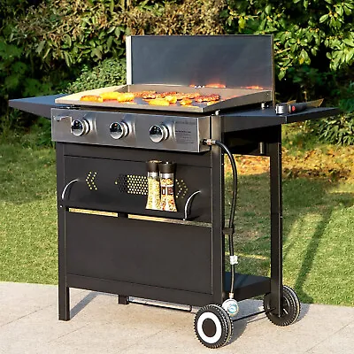 Flat Top Gas Grill Griddle 3 Burner Propane BBQ Grill For Backyard Patio Outdoor • $259.99