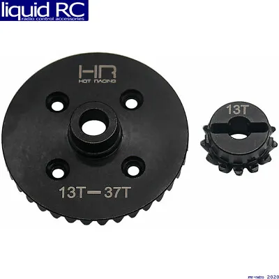 Hot Racing SMXX3713R 37t/13t Steel Helical Diff Ring/Pinion Rear Gear TRA Maxx • $54.89