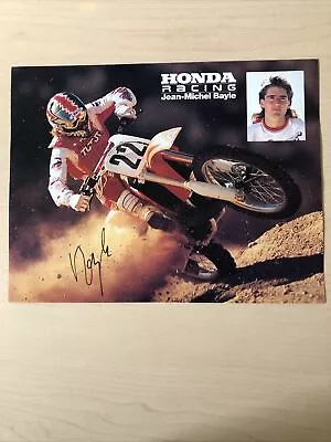 Jean-Michel Bayle Motocross Autographed Signed Photo - Honda Racing - Vintage • $49