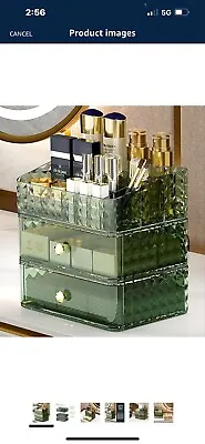 Makeup Organizer For Vanity Large Desk Organizer With Stackable Drawers For Cos • $3