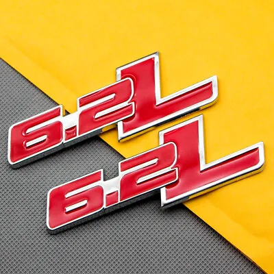 2Pcs Red Metal 6.2L Emblem Decal Chrome 150 V8 Trunk Fender Badge Sport Sticker • $9.99