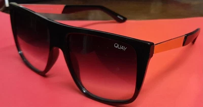 $30 • Buy Quay Black Incognito Sunglasses With Large Rectangular Lens. 