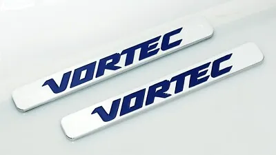 2Pc Chrome Blue Vortec Emblems 3D Hood Badge Nameplate Logo Sticker • $12.99