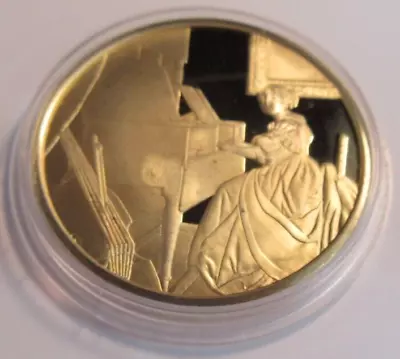 £59.99 • Buy 1975 The Genius Of Vermeer Hallmarked 24ct Gold Plated .925 Silver 32g Medal