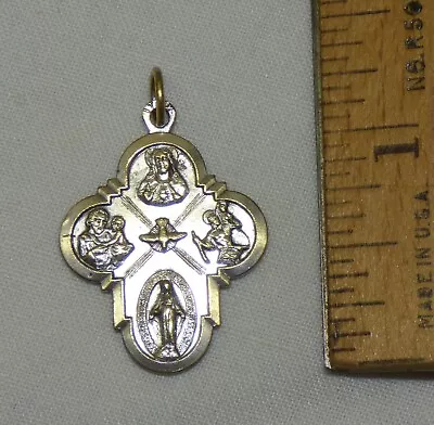 Scapular Cross Jesus Mary Joseph St Christopher Catholic Medal Pendant Italy B • $10