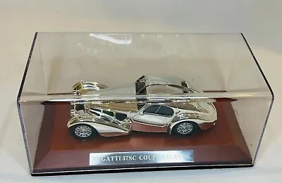 Bugatti 57sc Coupe Atlantic 1938 Chrome 1/43 Wooden Base Ixo Altaya 57 Sc 1:43 • $45