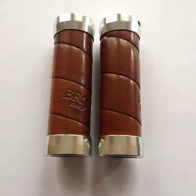 Brooks Slender Leather Handlebar Grips 100mm • $44.95