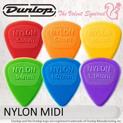$10.19 • Buy 🌀 NYLON MIDI Guitar Picks 🎸Genuine Jim Dunlop® Quality Plectrums 443R Mediator