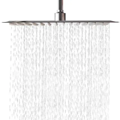 12 Inch Square Stainless Steel Rain Shower Head Thin Large Chrome High Pressure • $26.99