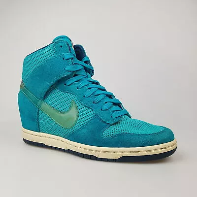 Women's NIKE 'Dunk Sky HI' Sz 7.5 US Shoes Aqua Wedge Casual | 3+ Extra 10% Off • $59.49