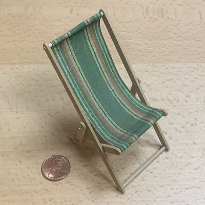 Artisan Dollhouse Miniature Sling Chair Patio Cabana Beach Furniture Sun Pool • $81.89