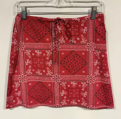 My Michelle Size M Red/White/Black Bandana Floral Patterned Tie Waist Skirt • $18