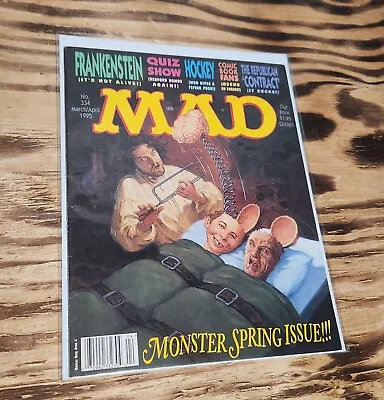 MAD Magazine No. 334 March/April 1995 Featuring Frankenstein And Quiz Show  • $9