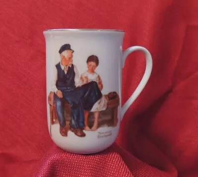 Norman Rockwell Museum Gold Rimmed Mug 1982 Lighthouse Keepers Daughter • $10