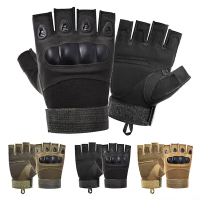 Utility Half Finger Mechanics Gloves Safety Work Heavy Duty Driving - Fingerless • $12.99