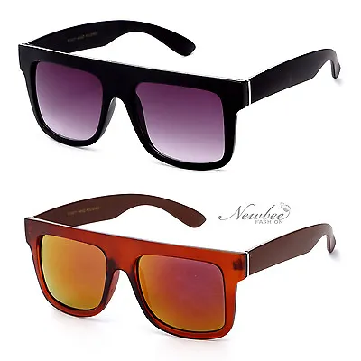 Bold Sunglasses Thick Square Lens Straight Flat Top Sporty Men Women • $9.99