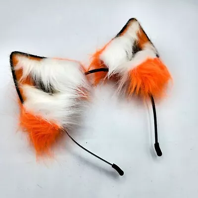 ORANGE FOX EARS HEADBAND Furry Kitty Cat Wolf Cosplay Anime • $3.99