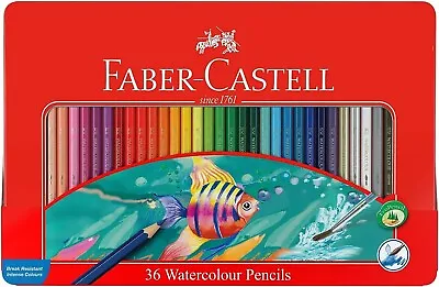 Faber-Castell 115931 Watercolor Pencil Set Of 36 Assorted Color Tin Case • $34.99