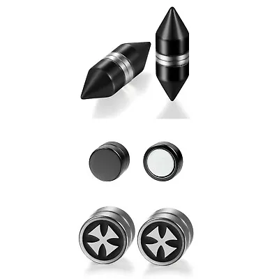 6pcs Stainless Steel Non-Piercing Magnetic Earrings Fake Gauges Faux Chear Plugs • $9.99