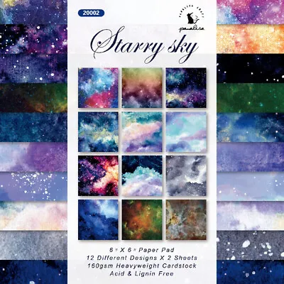 12Pcs 6  Starry Sky Paper Pad Scrapbooking Photo Album Card Making Single-sided • £3.71