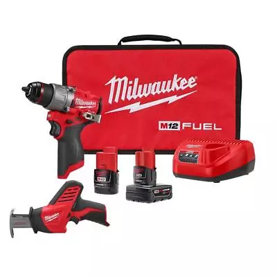 Milwaukee Power Drills 5.95 X7 X2.25  Brushless Cordless Drill Driver Kit+M12 • $349.42