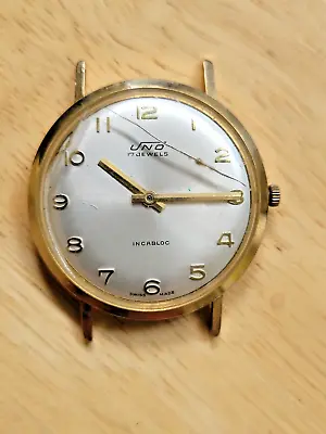 Vintage Uno 17 Jewels Gents Mechanical Watch • £14