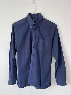 Tm Lewin Supima Cotton Men’s Work Shirt Button Down Collar Medium Blue • £9.99