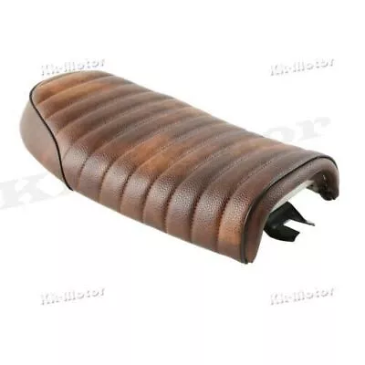 Vintage Flat Brat Style Tracker Cafe Racer Seat Brown For Honda CB400/750 CG 125 • $123.66