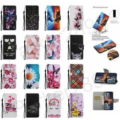 Case For IPhone 13 12 11 Pro Max XR XS 8 7 SE2 Pattern Leather Wallet Flip Cover • £7.19