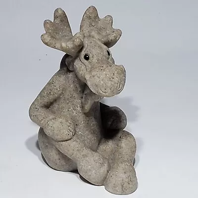 VTG Quarry Critters Mimi 4  Gray Sitting Moose Figurine  #48111 Second Nature • $14.95