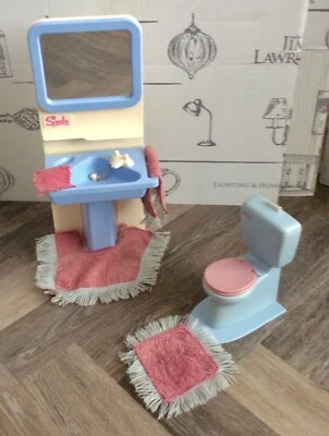 £5.99 • Buy Vintage .. Sindy .. Blue Sink Unit & Toilet .. 1983 .. (8)