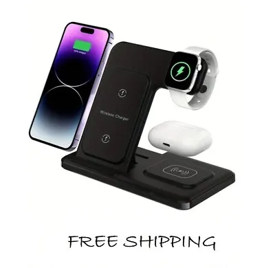 Wireless Charger Charging Station 3 In1 For Apple Watch Air Pods IPhone 15 14 13 • $14.99