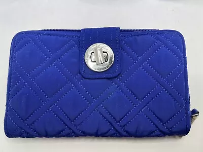 Vera Bradley RFID Turnlock & Zip Organizer Wallet Gage Blue New With Tag • $49