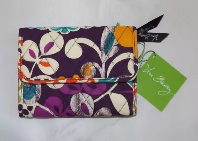 VERA BRADLEY Euro Wallet Small Trifold - Plum Crazy - Exact One - NWT • $24.95