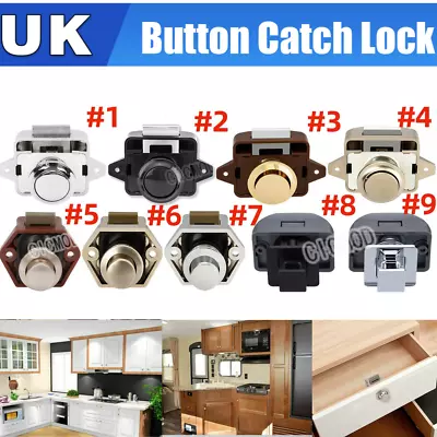 Push Button Latch Lock Cupboard Cabinet Door Catch Drawer Campervan Caravan Boat • £9.99