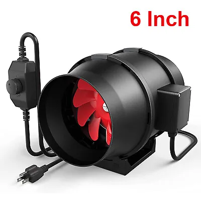 6 Inch 395CFM Exhaust Inline Duct Fan W/ Variable Speed Controller HVAC Blower • $52.98