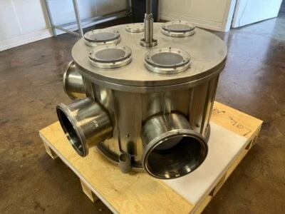 $5000 • Buy SPUTTER GUN  (4 GUN INPUTS) BELL JAR STAINLESS STEEL, 26  W X 19  H.