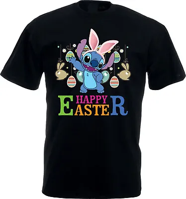 Happy Easter Stitch T-Shirt Stitch Rabbit Shirt Stitch Easter Unisex Tee Top • £13.99
