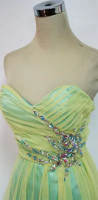 £51.47 • Buy NWT ROBERTA $147 Yellow / Seafoam Prom Formal Gown 9